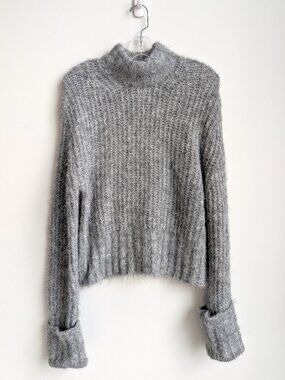 NWT TWIK (Simons) Fuzzy Rib Knit Mock Neck Sweater | Size XS